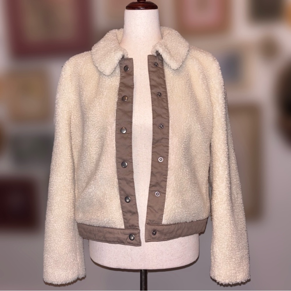 Madewell Cream Sherpa Portland Jacket
